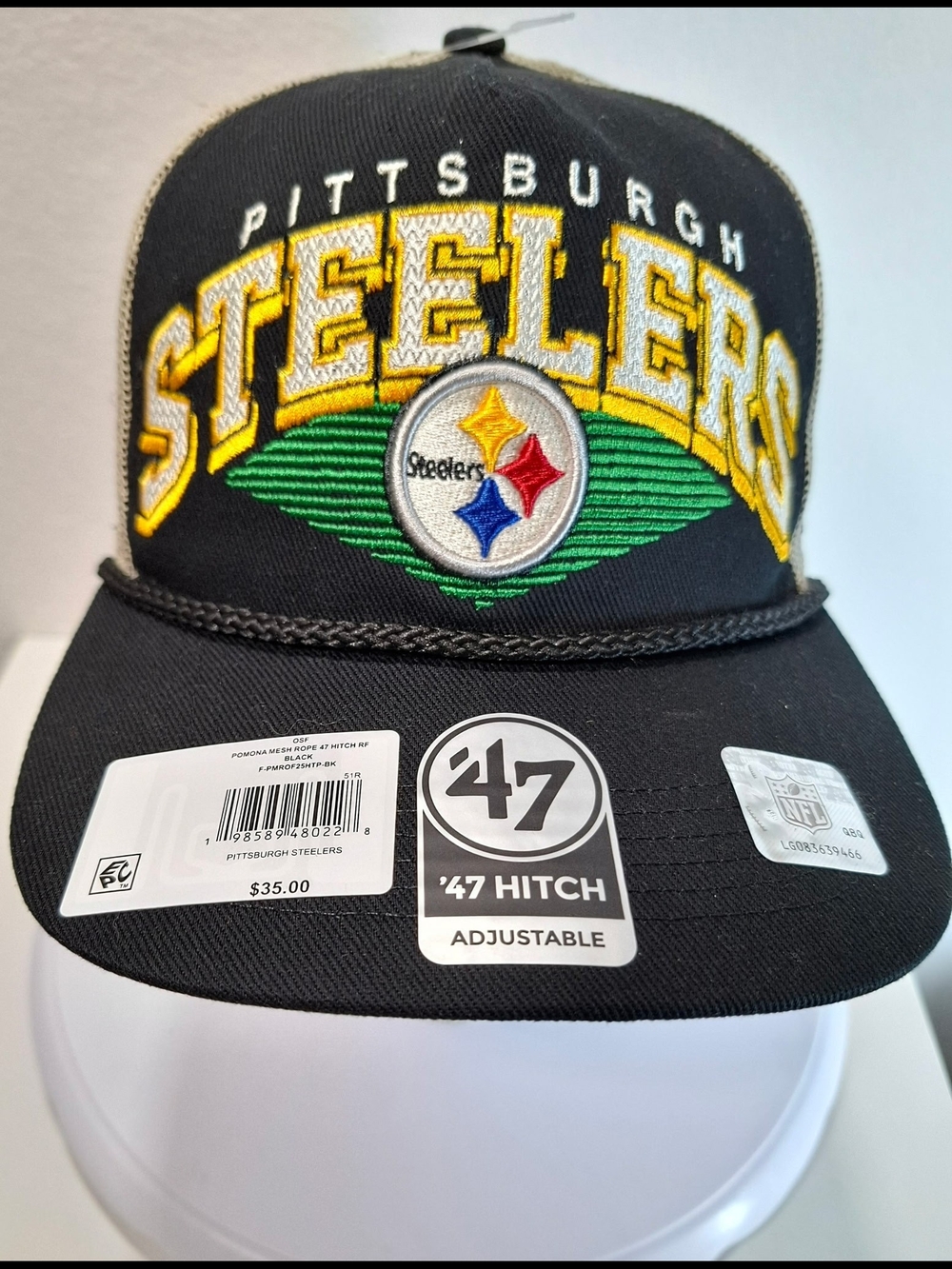 '47 Pittsburgh Steelers Black Adjustable Snapback Hat